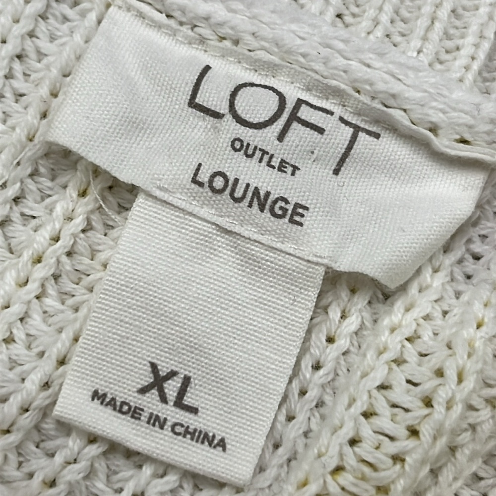 LOFT Casual Boho Cottage Spring Ombre Pastel Cotton Crew Shaker Knit Sweater XL - Picture 5 of 16